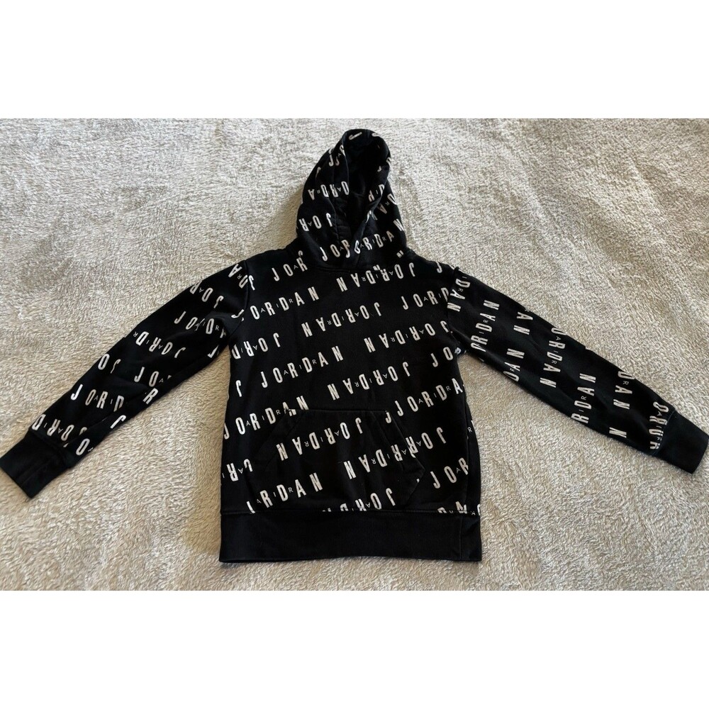 Air Jordan Hoodie Boys Small Black White Long Sleeve Pullover